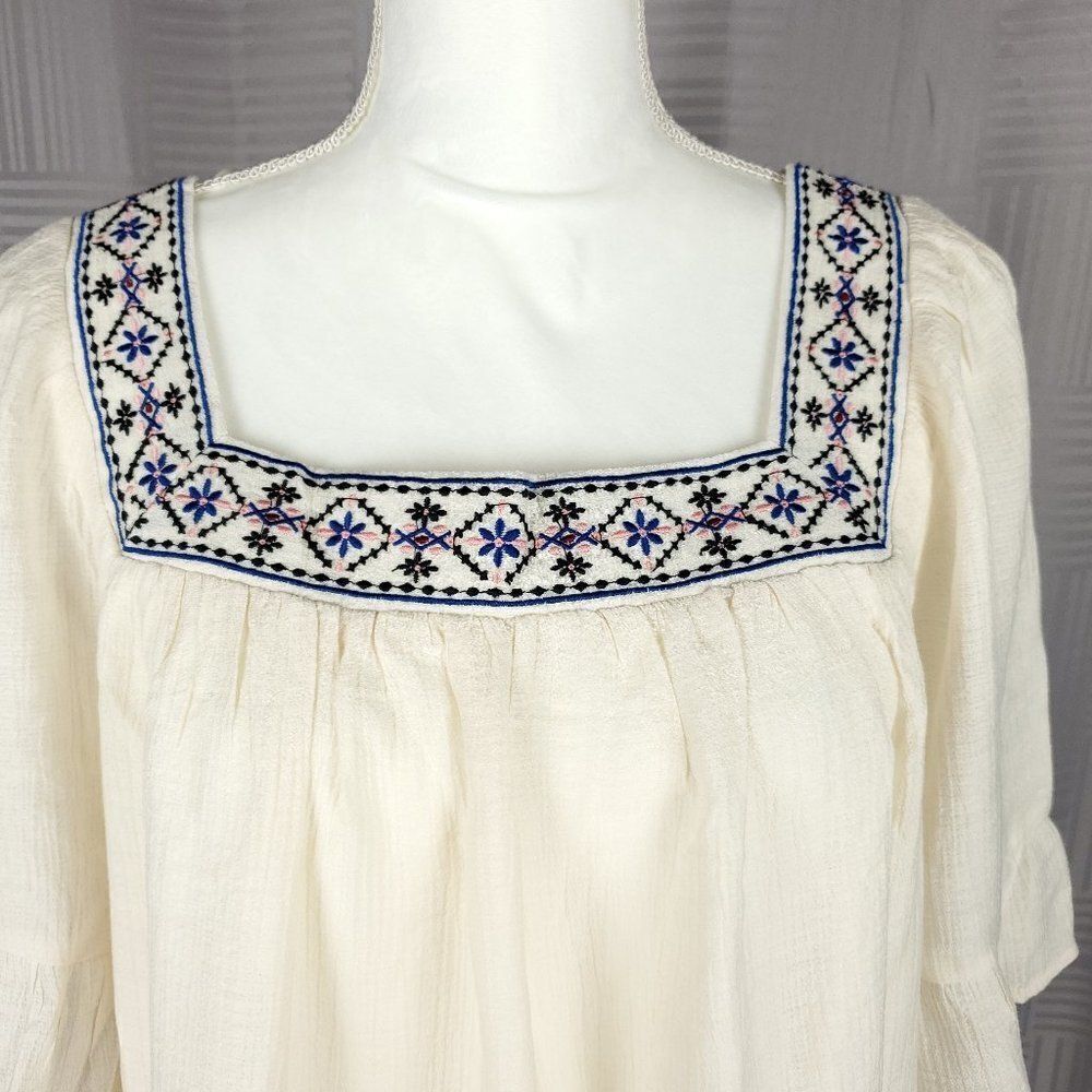 Blu Pepper Embroidered Ruffle Trim Blouse #044 - Picture 6 of 11